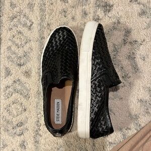 Steve Madden Black Woven Slip-On Sneakers
